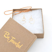 Gold Fill Double Circle Dangle Earrings Boxed