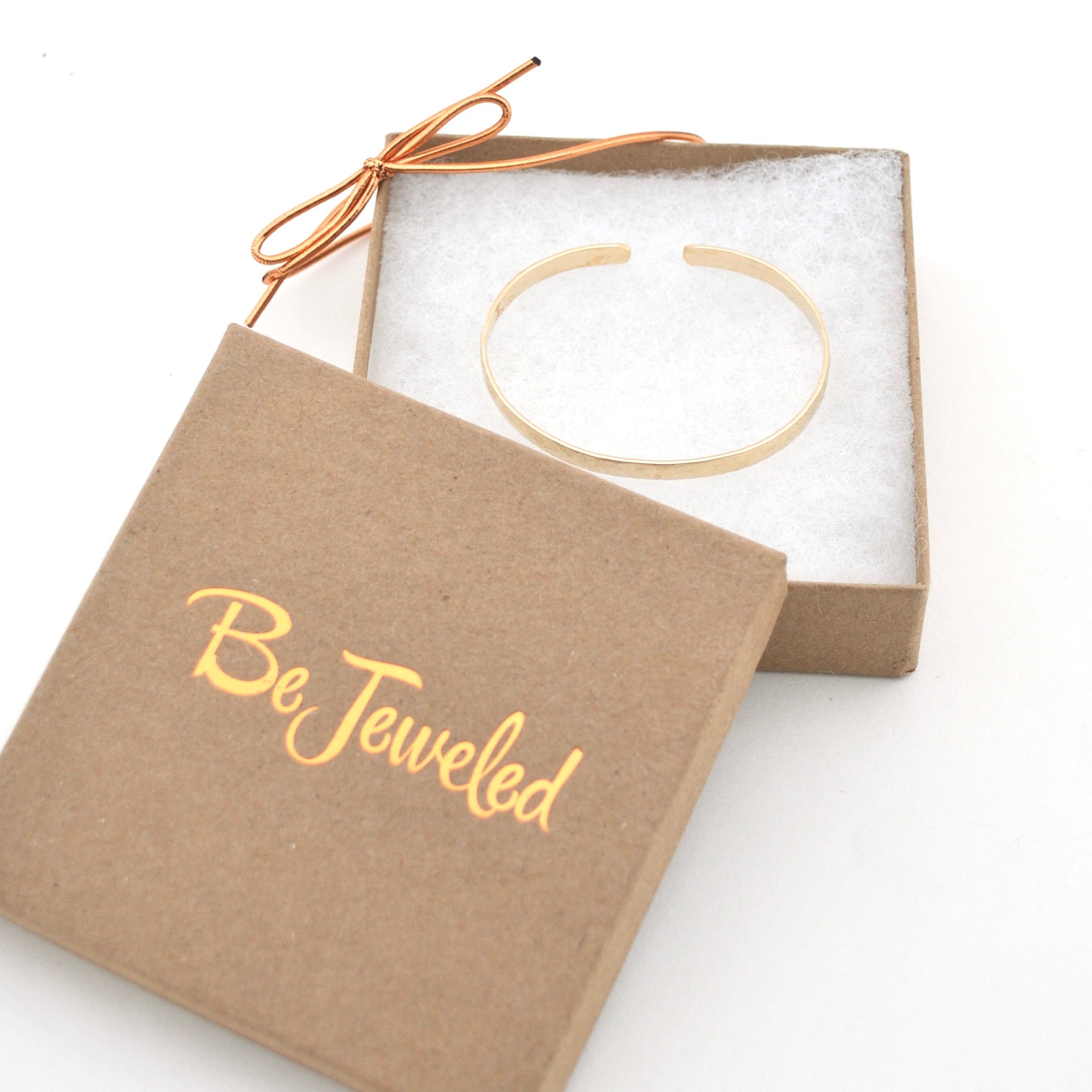 Gold Fill Hammered 4mm Cuff Bracelet Boxed