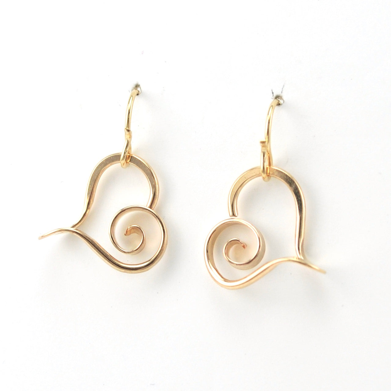 Gold Fill Heart Dangle Earrings