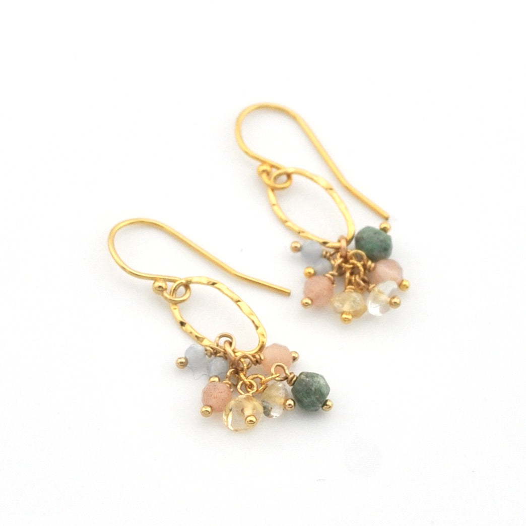 Gold Fill Peach Bellini Oval Hoop Earrings
