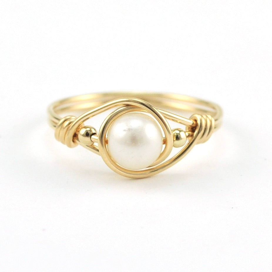 Gold Fill Pearl Ring Size 6