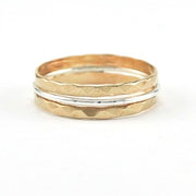 Gold Fill Sterling Silver Facet Band Size 7