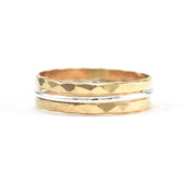 Gold Fill Sterling Silver Facet Band Size 8