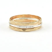 Gold Fill Sterling Silver Facet Band Size 9