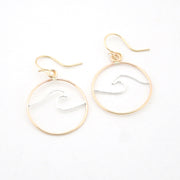 Gold Fill Sterling Silver Wave Circle Earrings