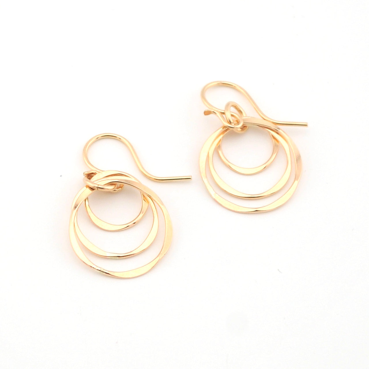 Gold Fill Triple Circle Earrings
