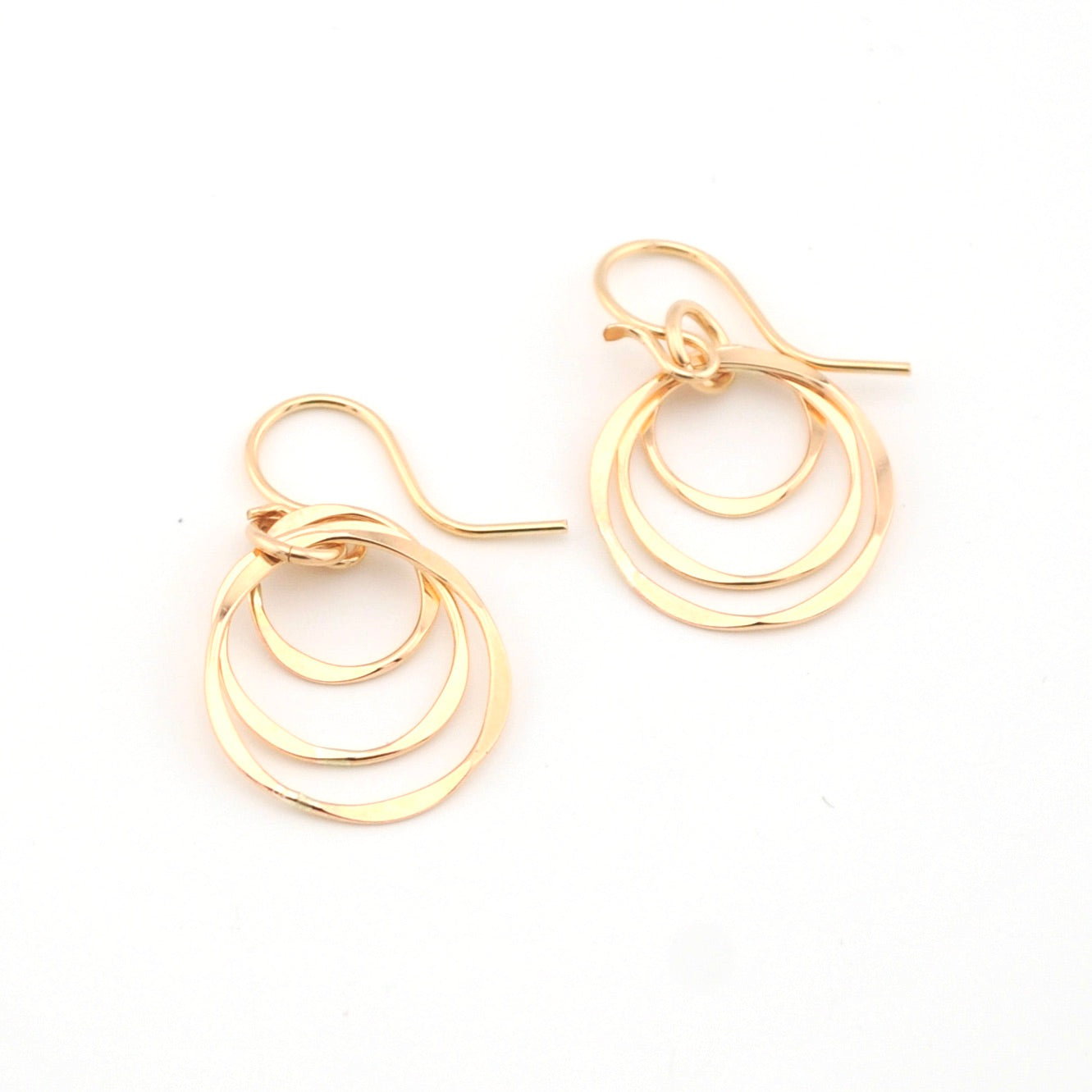 Gold Fill Triple Circle Earrings