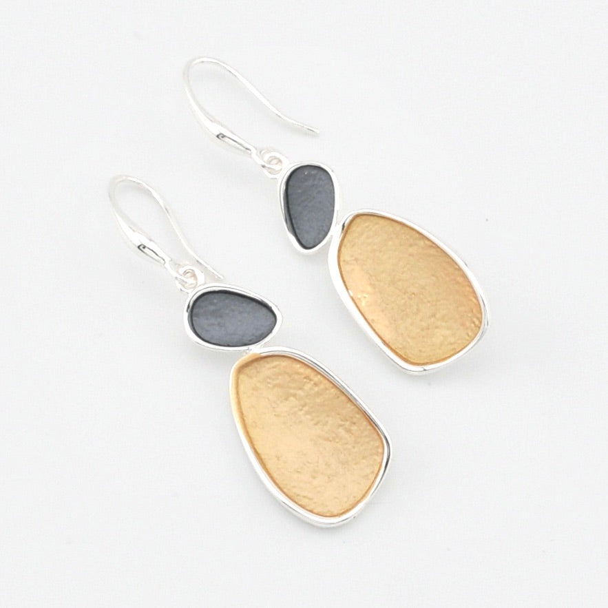 Gold Pebble Shaped Earrings
