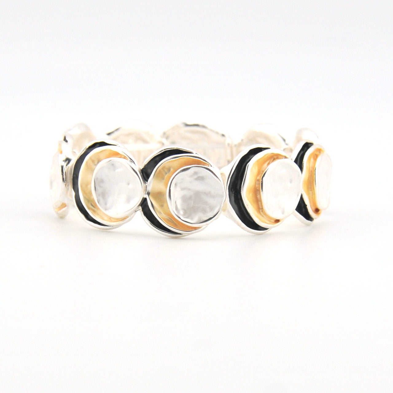 Gold Silver Layered Circle Bracelet