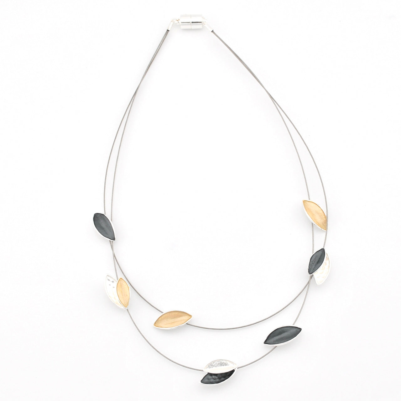 Gold Silver Leaf Necklace