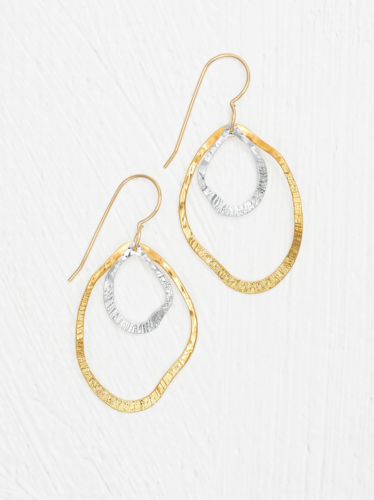 Gold Silver Lila Earrings