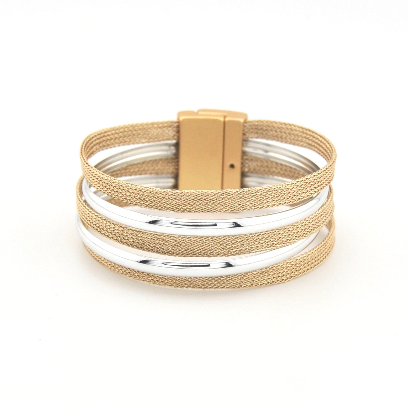 Gold and Silver Mesh Bracelet
