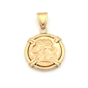 Greek Coin in Setting Reversible Pendant