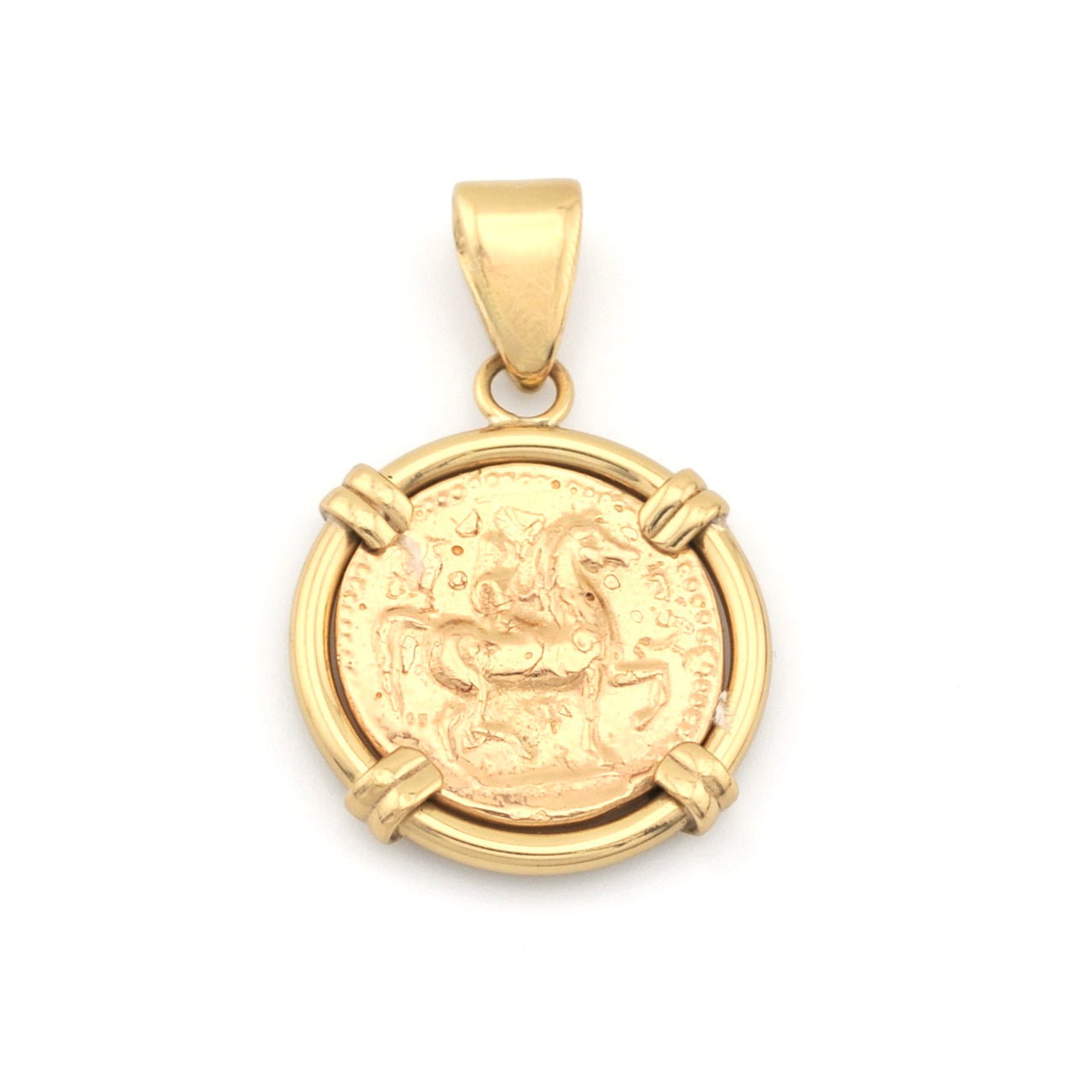 Greek Coin in Setting Reversible Pendant Reverse