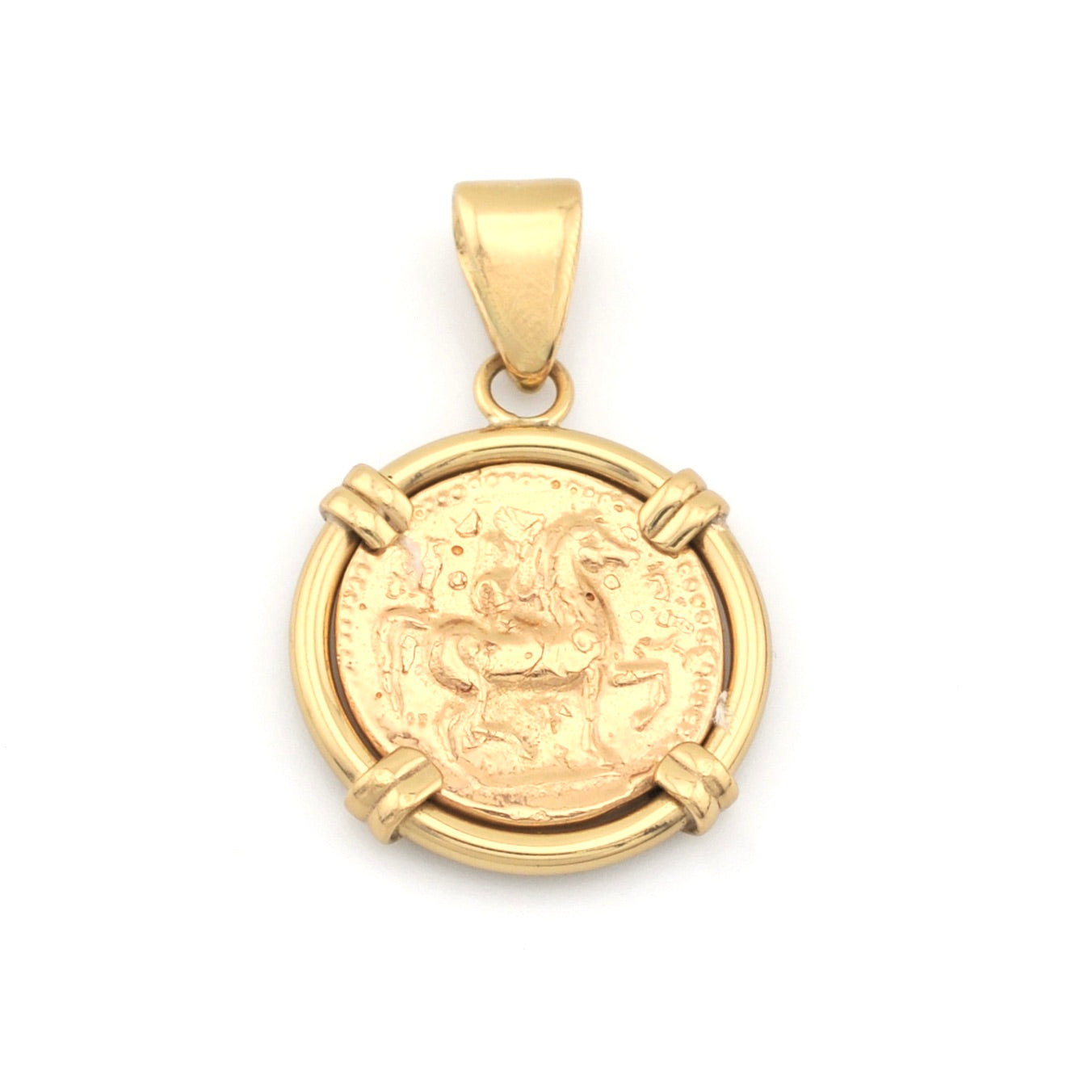 Greek Coin in Setting Reversible Pendant Reverse