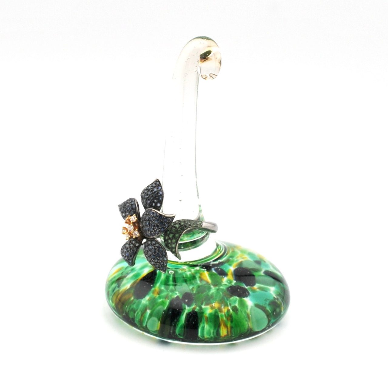 Green Glass Ring Holder