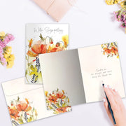 Heartfelt Flowers Sympathy Card opened with matching envelope