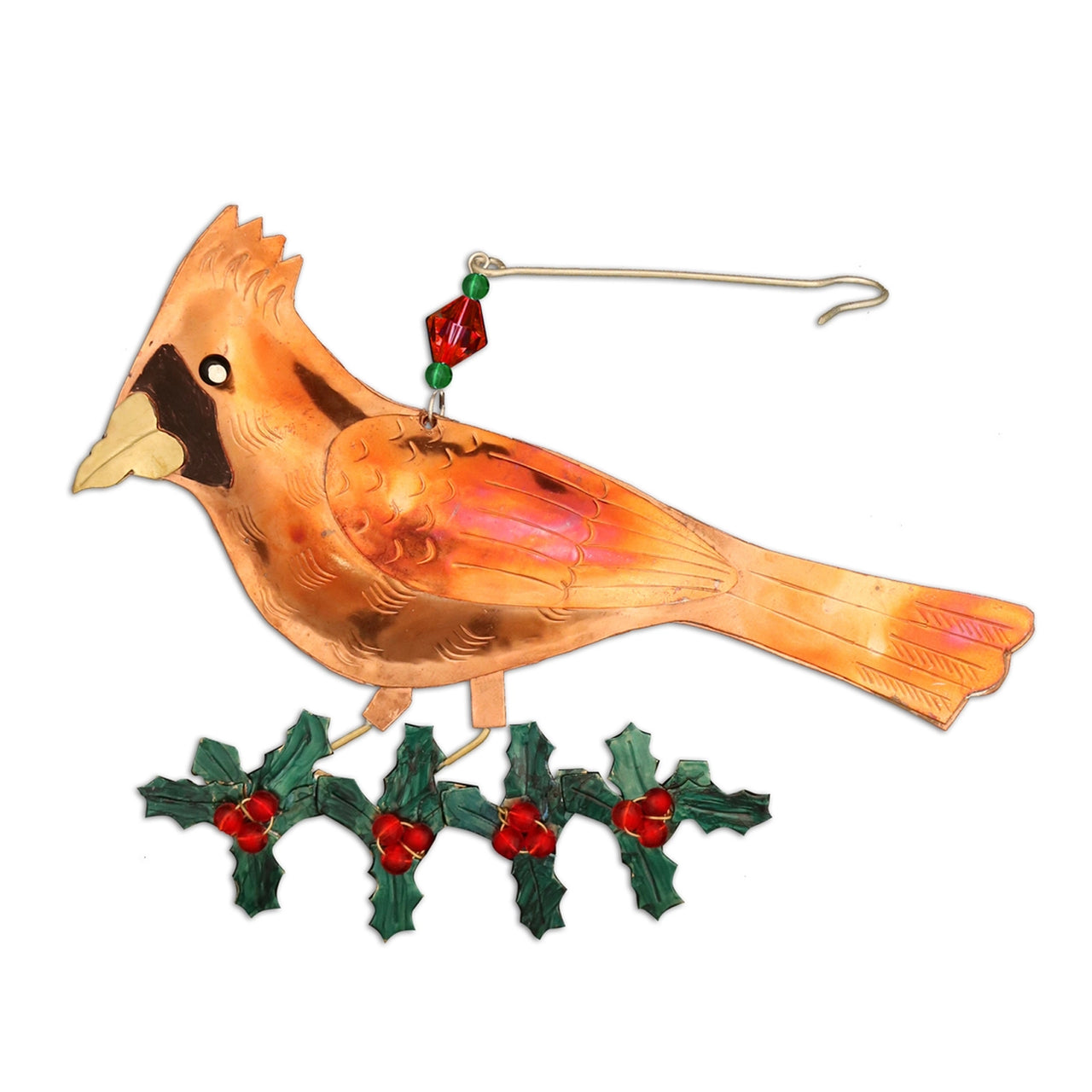 Holly Cardinal Ornament