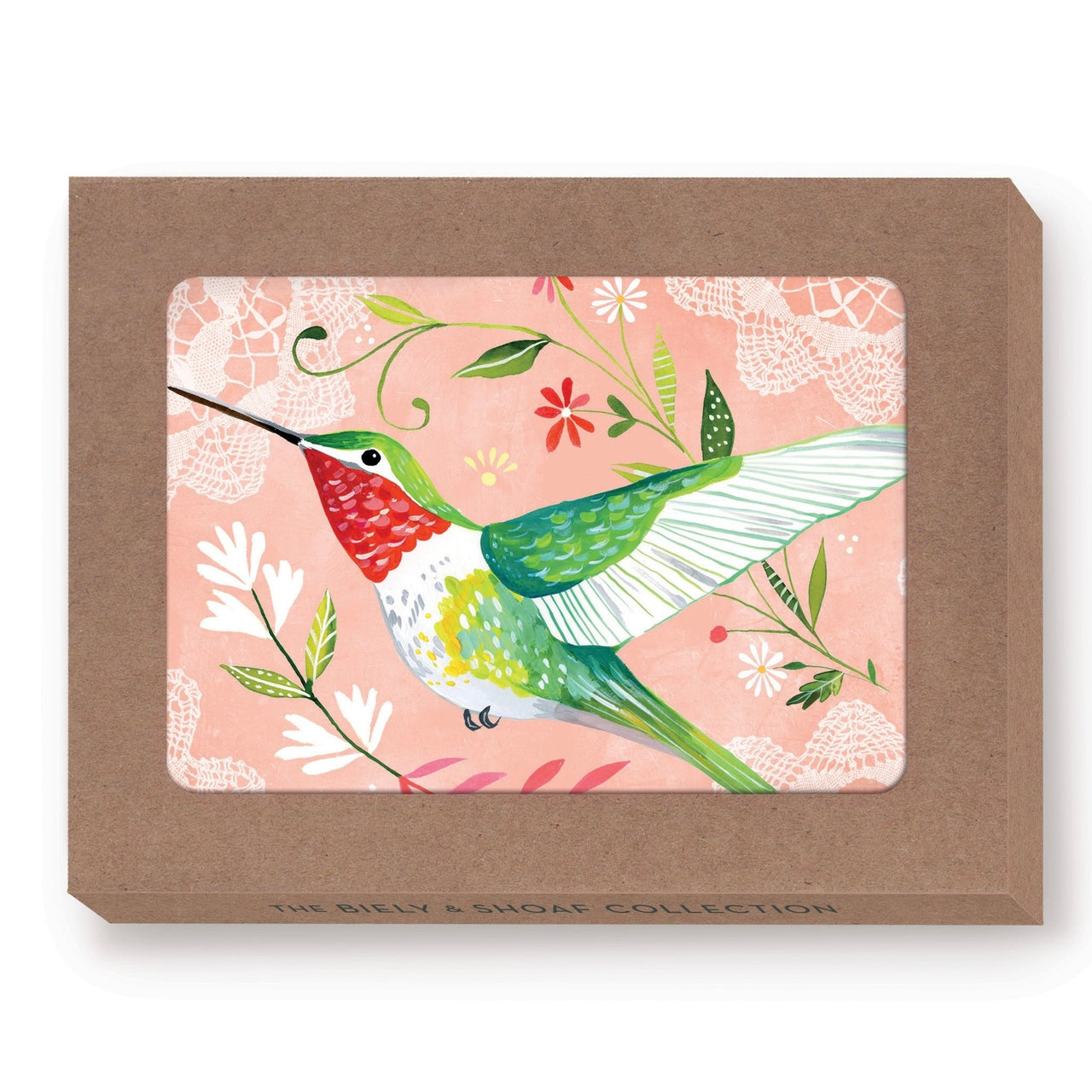 Hummingbirds Boxed Notecard Set of 10 on white background