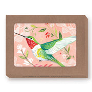 Hummingbirds Boxed Notecard Set of 10 on white background
