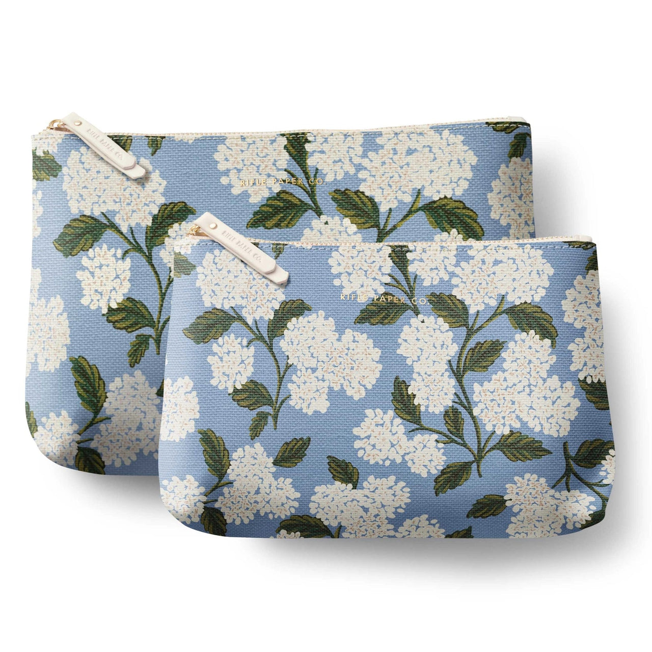 Hydrangea Zippered Pouch Set