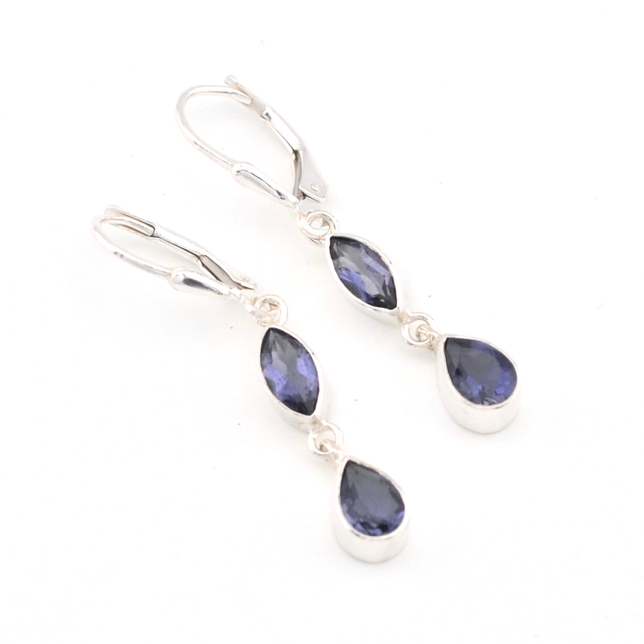 Iolite Marquise Tear Dangle Earring