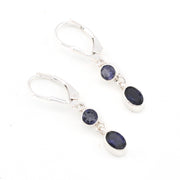  Iolite Round Oval Dangle Earring