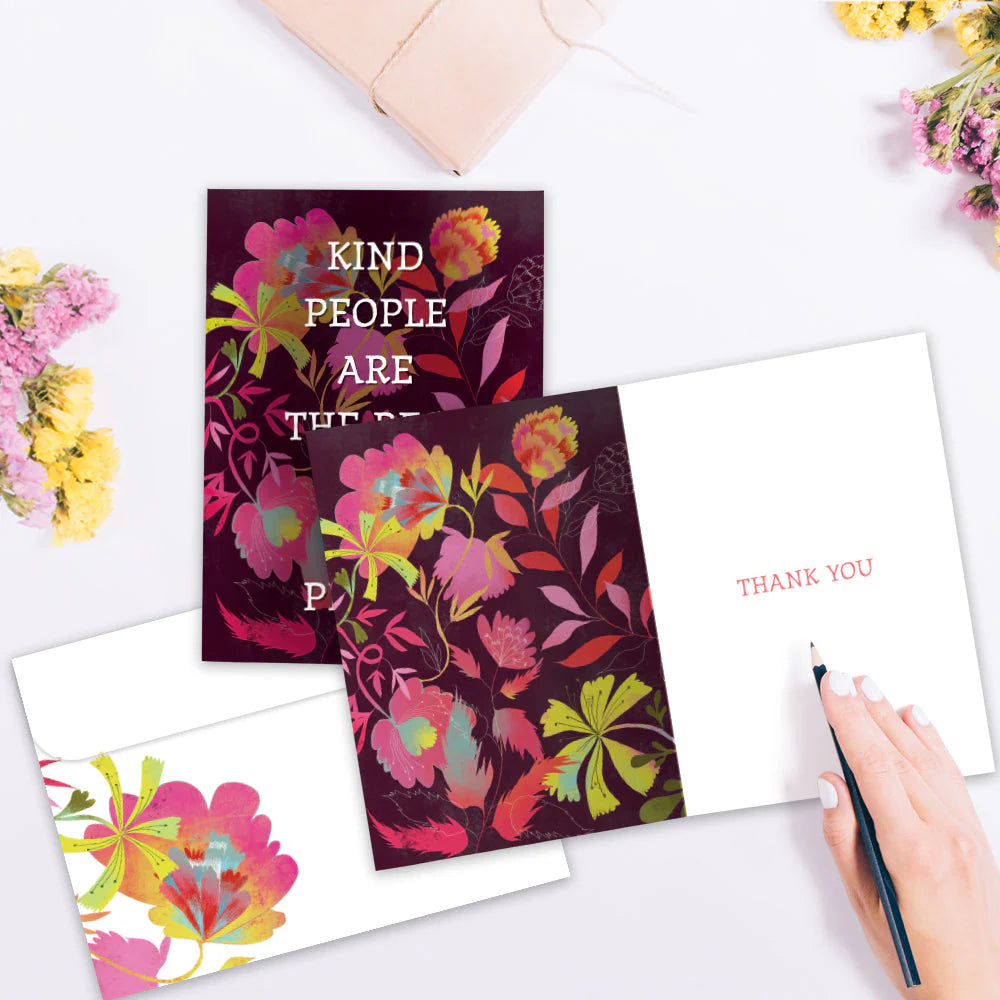 Kind People Thank You Card opened with matching envelope