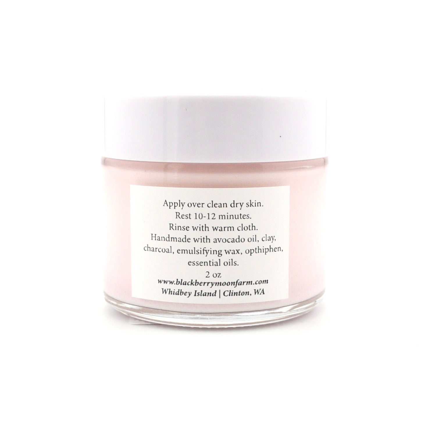 Cosmetic jar with label on a white background