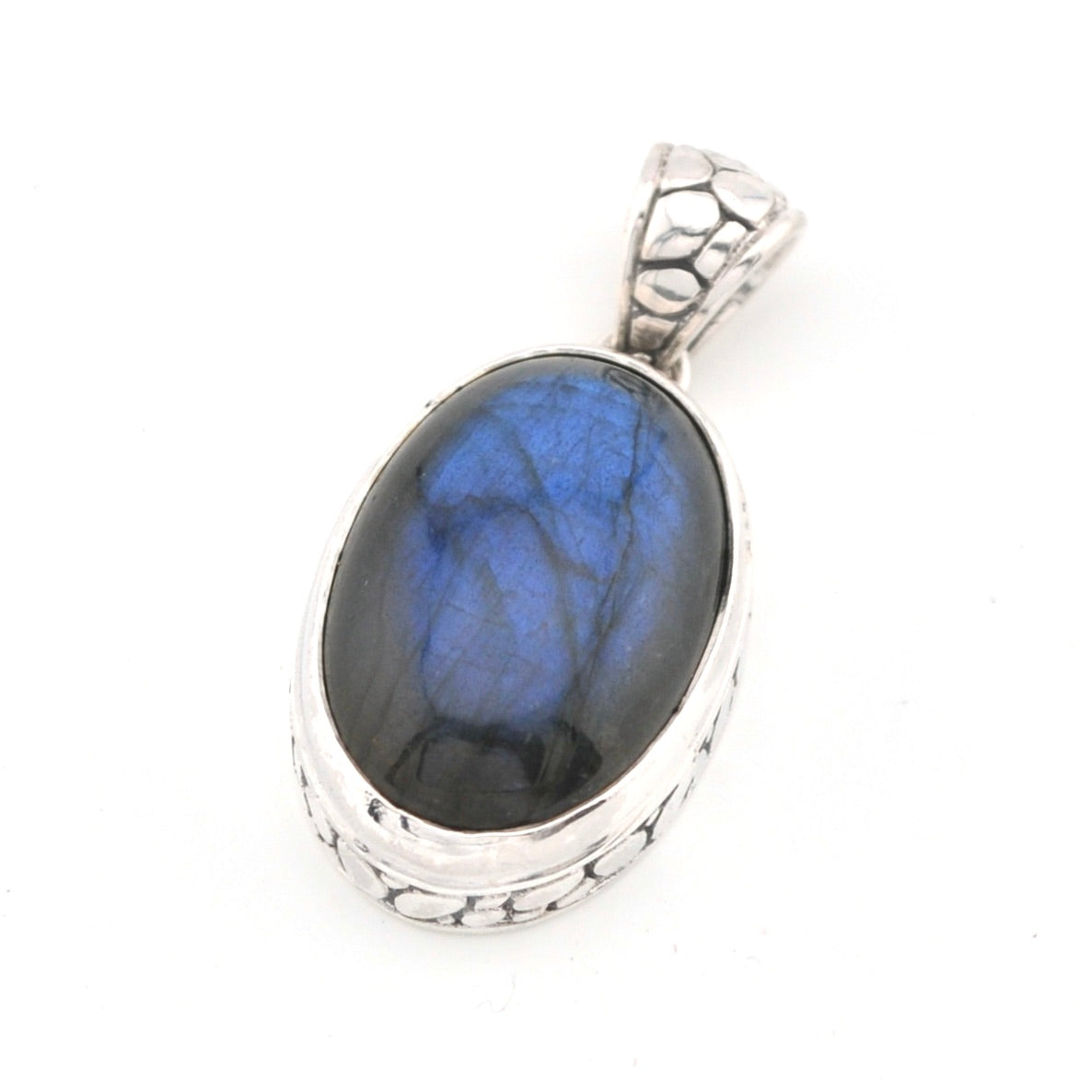 Labradorite 14x20mm Oval Bali Pendant