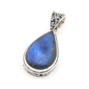 Labradorite 14x22mm Tear Bali Pendant