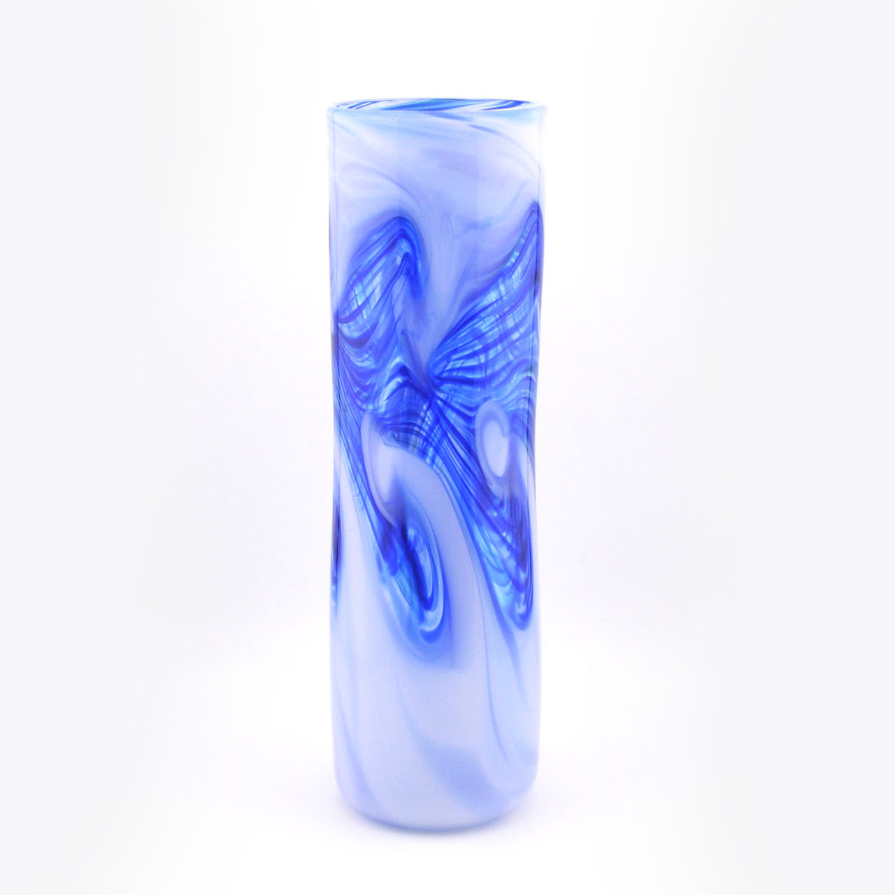Large White Ocean Cylinder Glass Vase