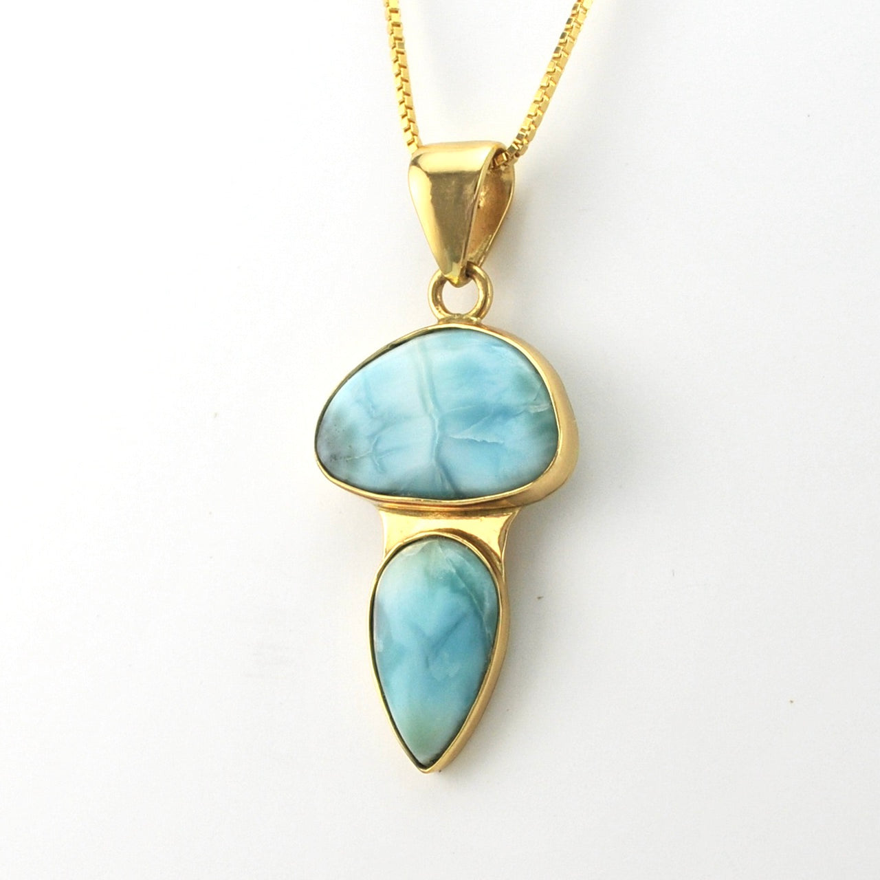 Larimar 2 Stone Pendant