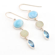 Larimar Druzy Topaz Earrings