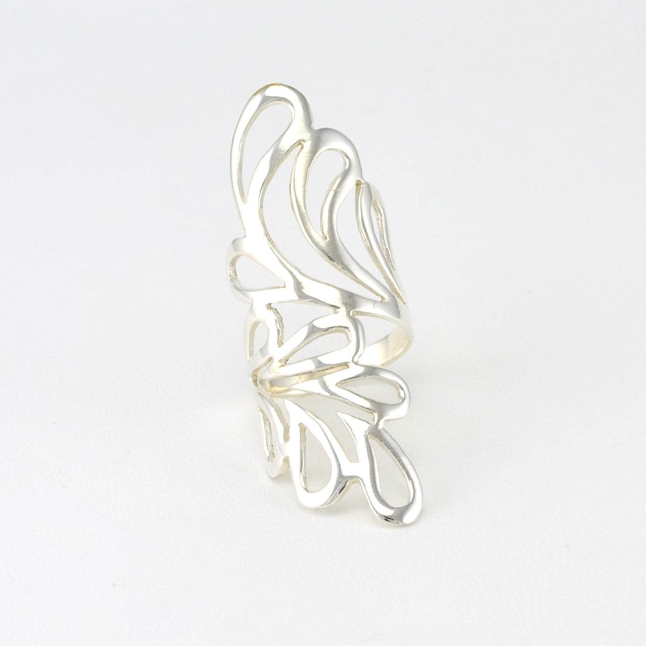 Long Open Cut Out Wrap Ring Size 7
