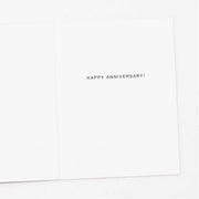 White card with 'Happy Anniversary!' text on a white background