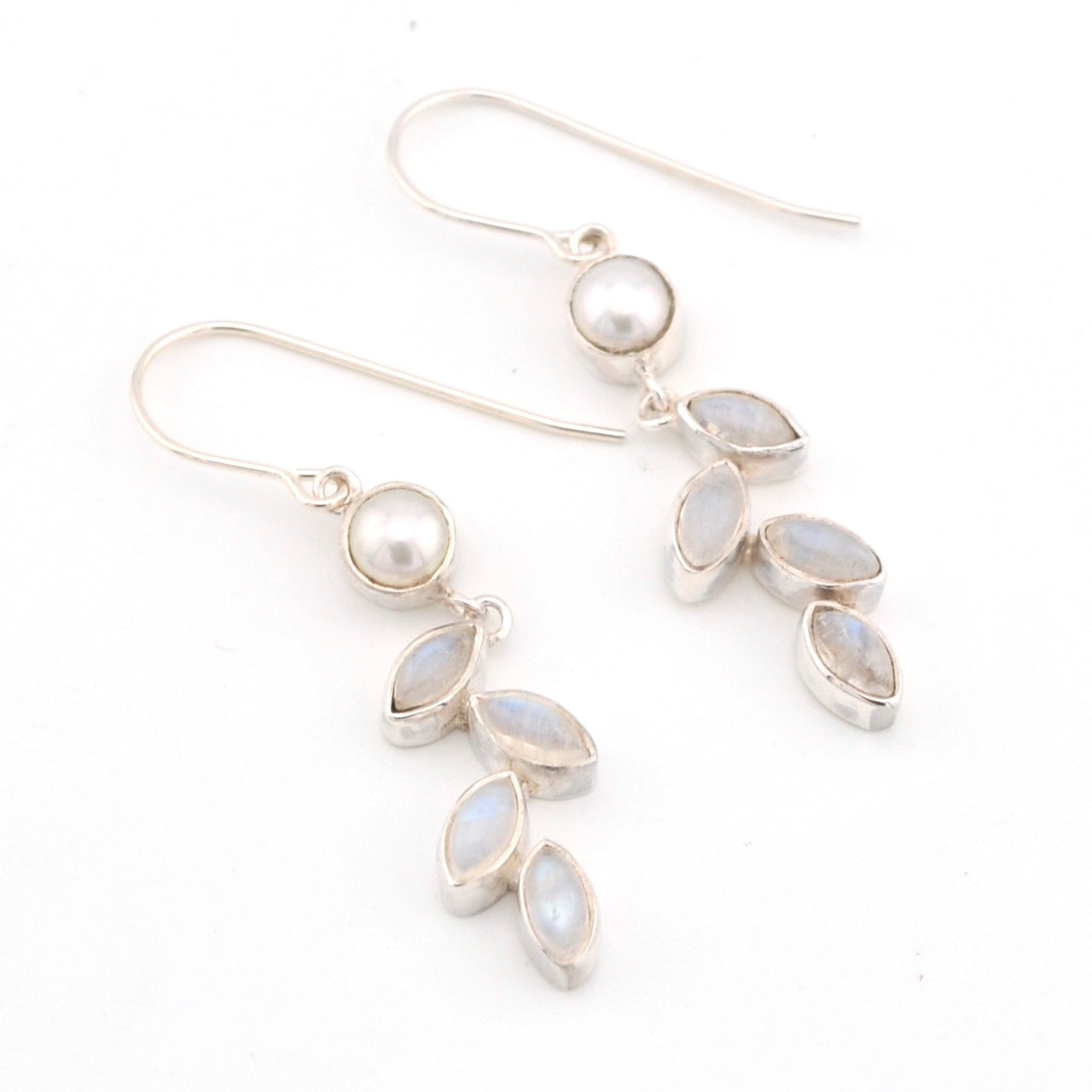 Moonstone Marquise Pearl Earrings