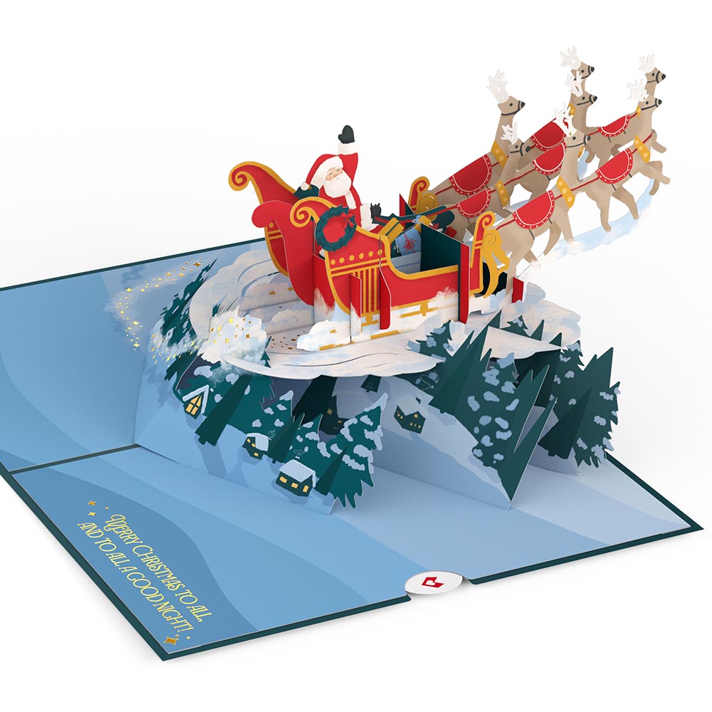 Night Sky Santa Pop Up Card