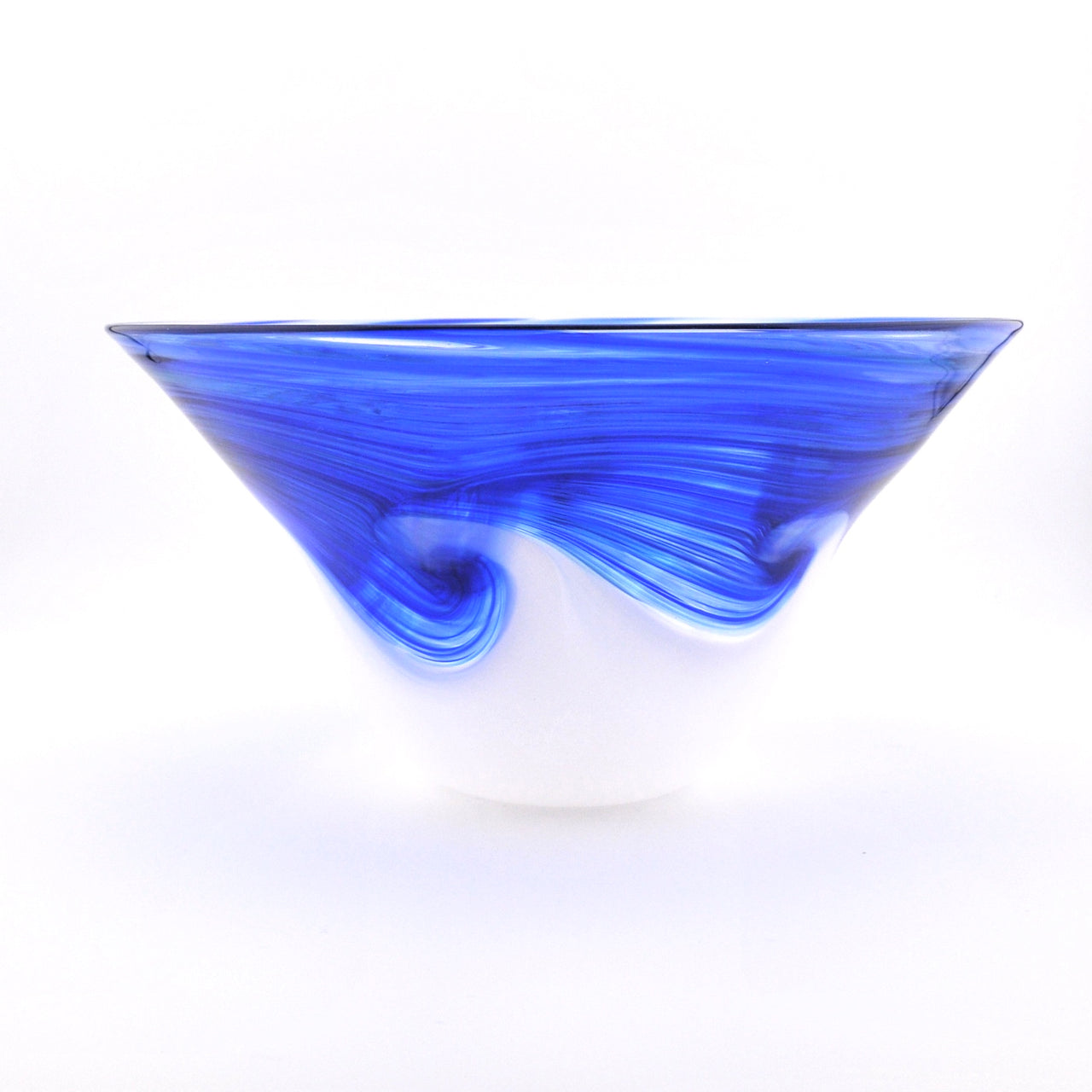 Ocean Glass White Wave Bowl