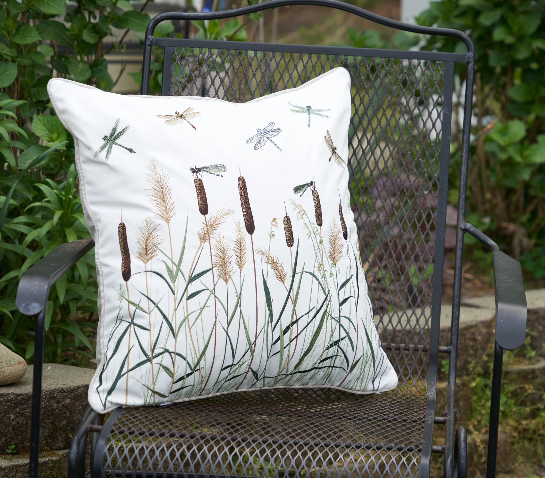 Outside View Dragonfly Creek Indoor/Outdoor Pillow