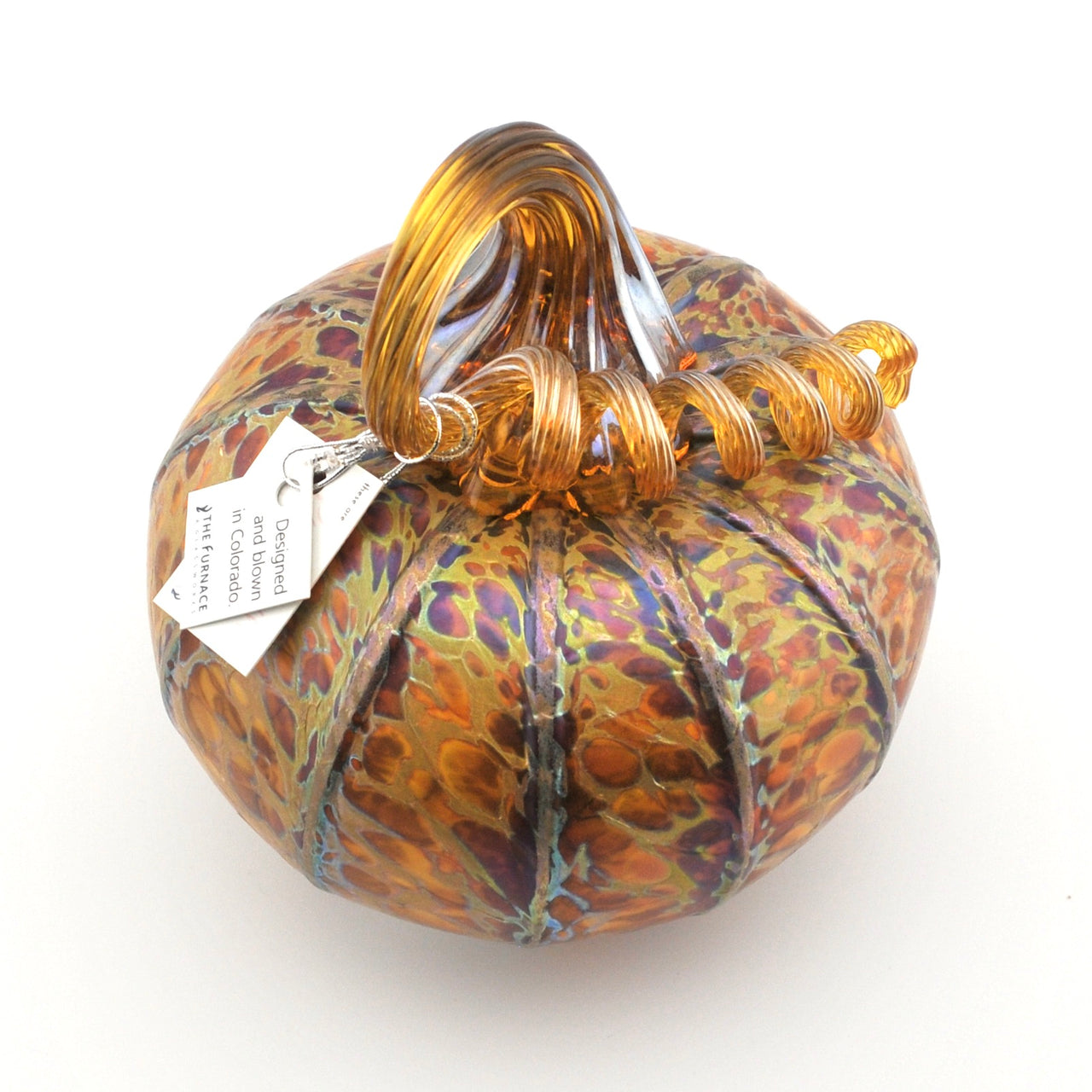 Over head View Large Harvest Glass Pumpkin