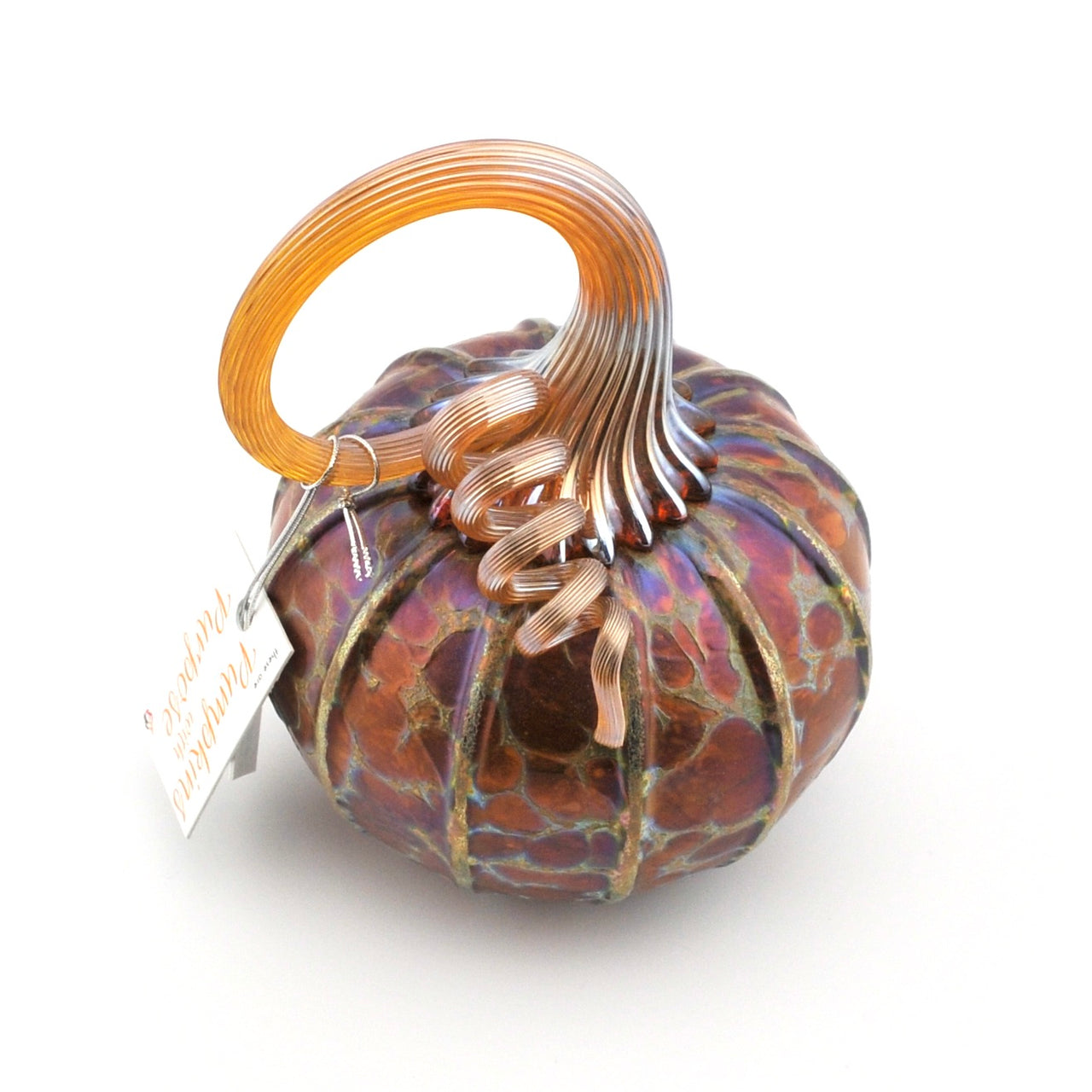 Overhead View Tiny Harvest Glass Pumpkin