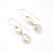 Silver Pearl Malabar Shell Earrings