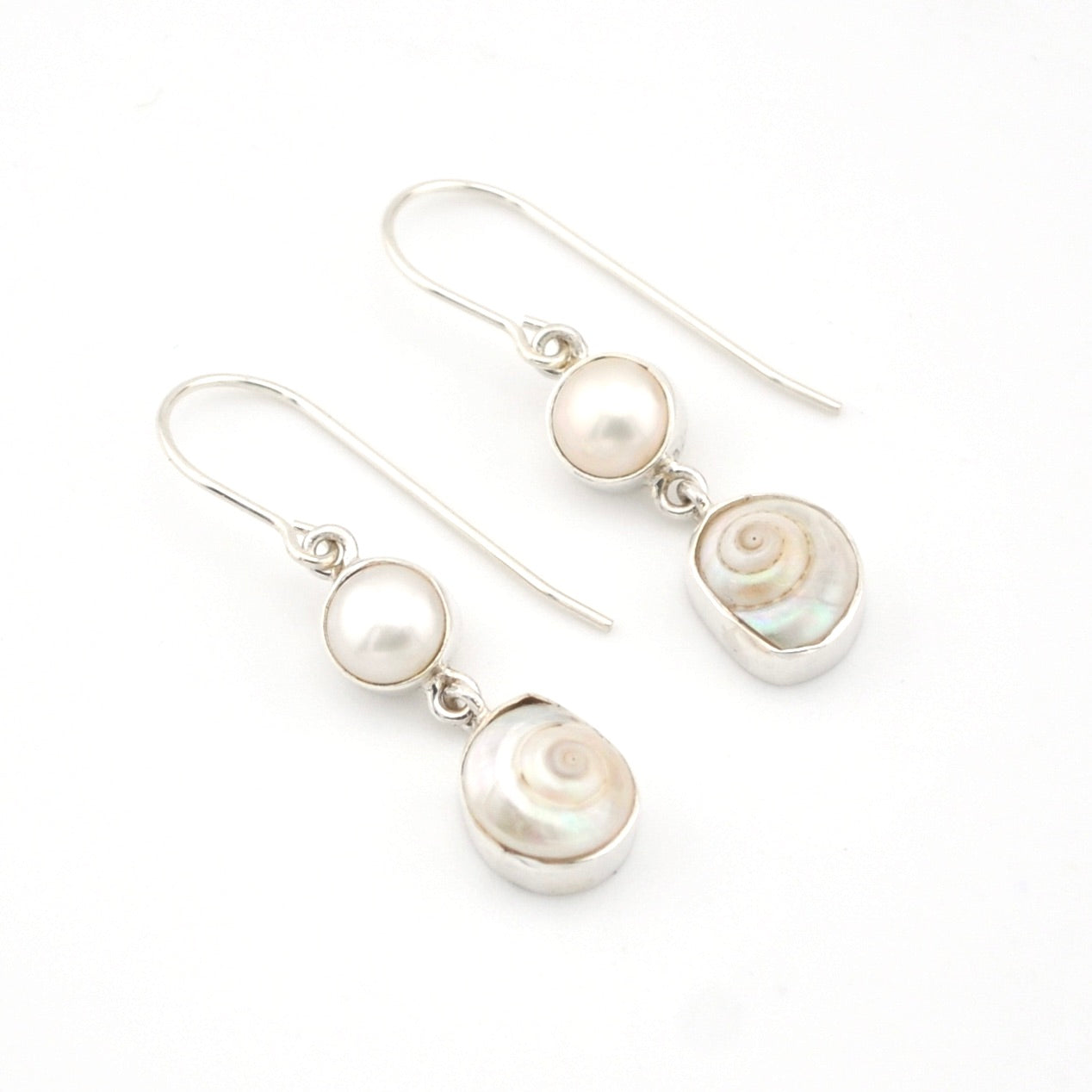 Silver Pearl Malabar Shell Earrings