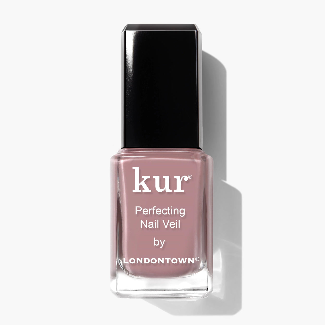 Nail polish bottle with 'kur' and 'Londontown' branding on a white background