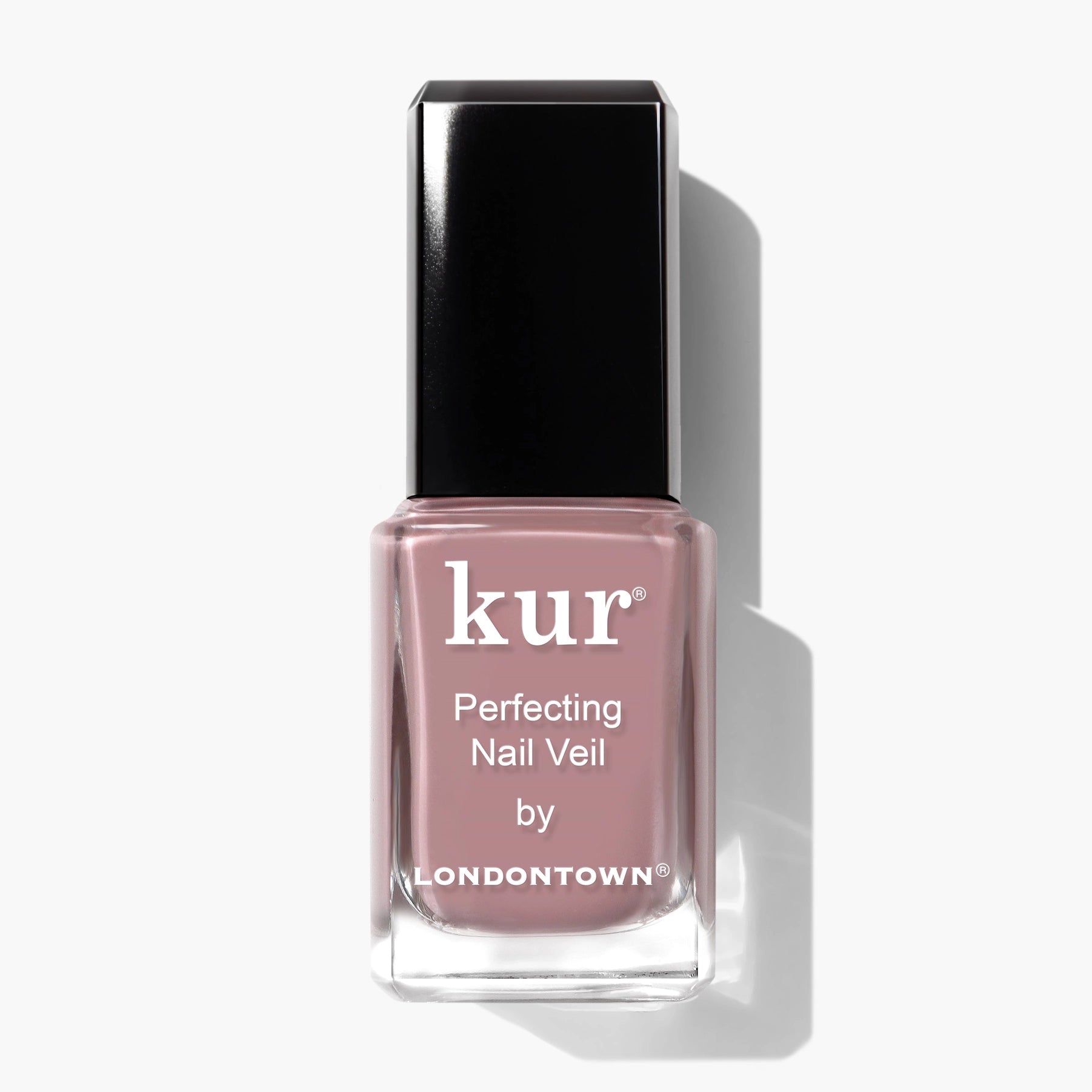 Nail polish bottle with 'kur' and 'Londontown' branding on a white background