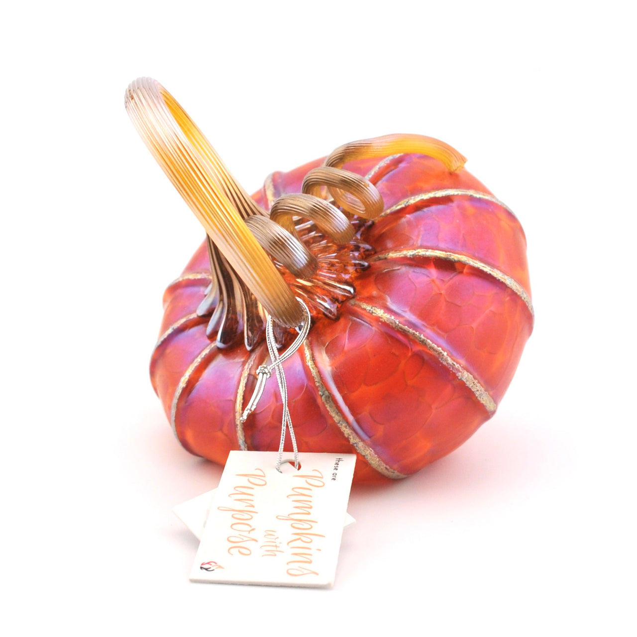 Petit Tilt Tangelo Orange Glass Pumpkin
