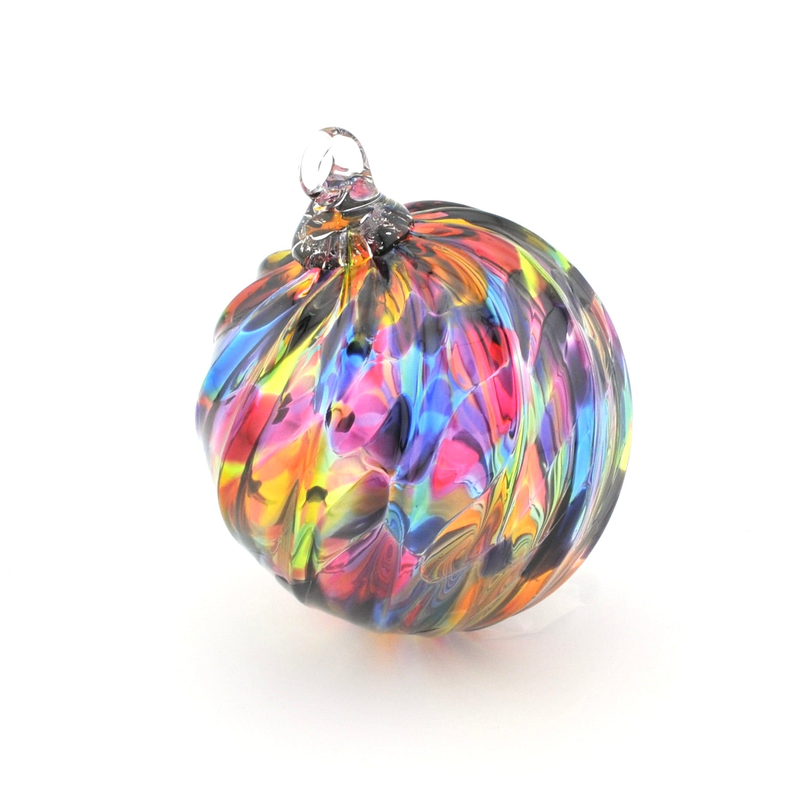 Rainbow Twist Glass Ornament
