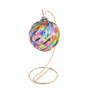 Rainbow Twist Glass Ornament on Stand