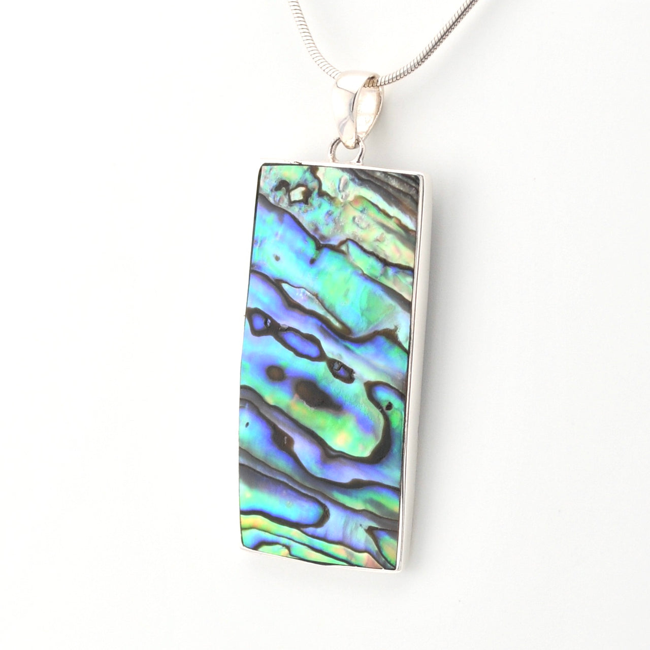 Rectangle Abalone Pendant on white background